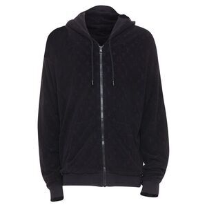 LOUIS VUITTON 2023 Monogram debossed French terry zip up hoodie outerwear XL